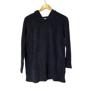 Torrid Black Braided Detail Knit Hooded Long sleeves Women's Sweater Size 0 (12)